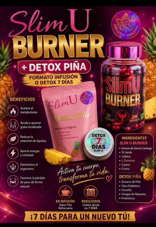Pack SlimU Detox Piña + SlimU Burner
