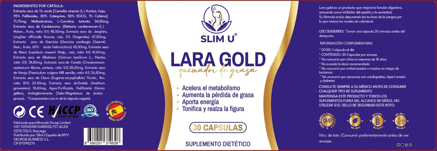 Lara Gold diseñado específicamente para aumentar la pérdida de grasa este quemador de grasa edición especial a 500 unidades.