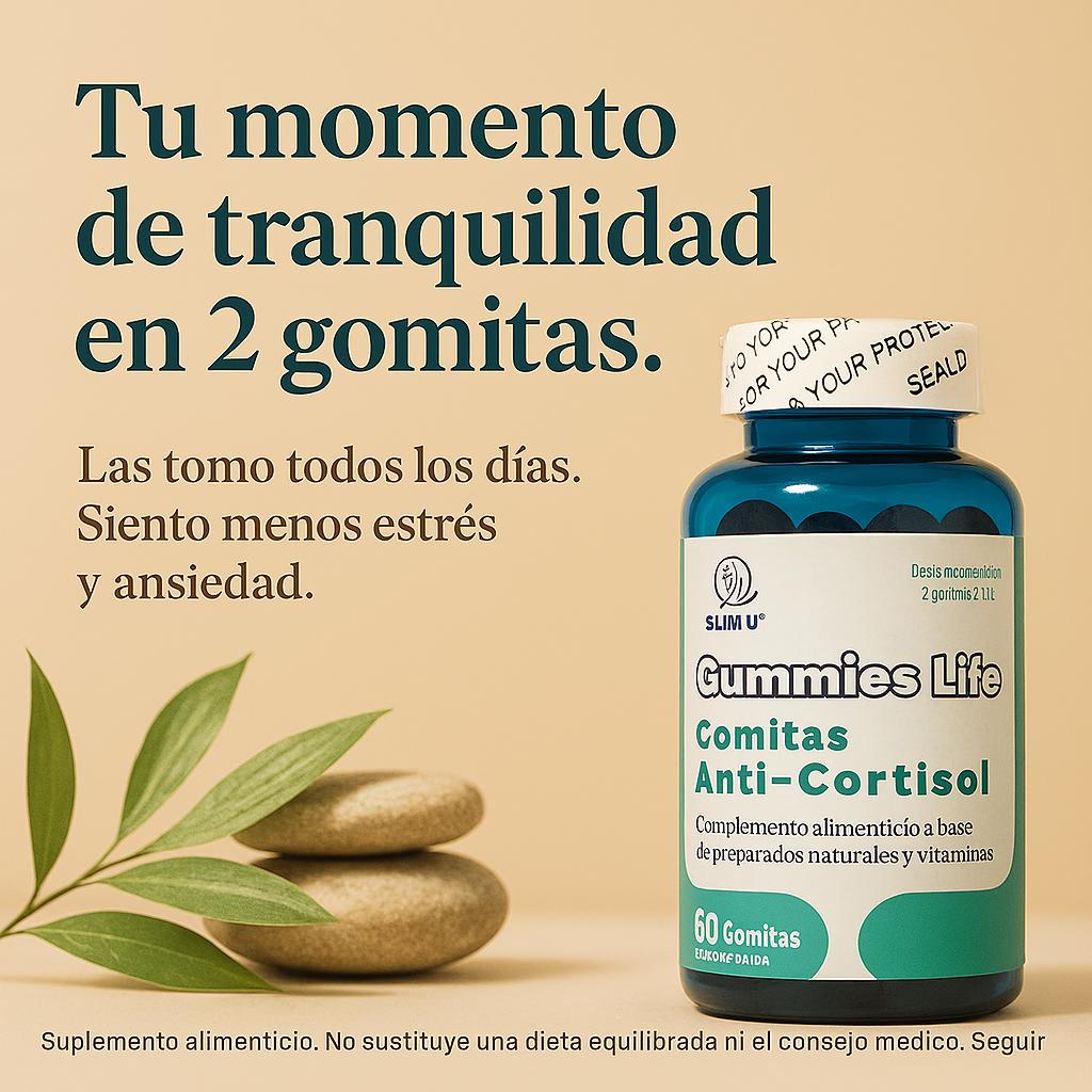 SlimU Gomitas Anti-Cortisol Ashwagandha - 60 Gummies