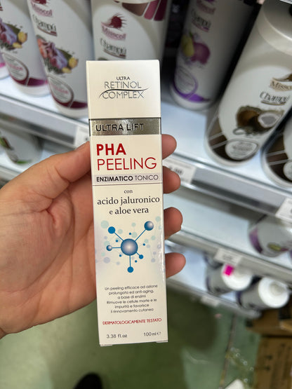 Peeling enzimático PHA – TÓNICO 100ml. El peeling tónico enzimático es uno de los métodos de exfoliación más eficaces y a la vez delicados, de hecho ejerce una acción exfoliante que no altera el pH de la piel. Elimina células muertas e impurezas…